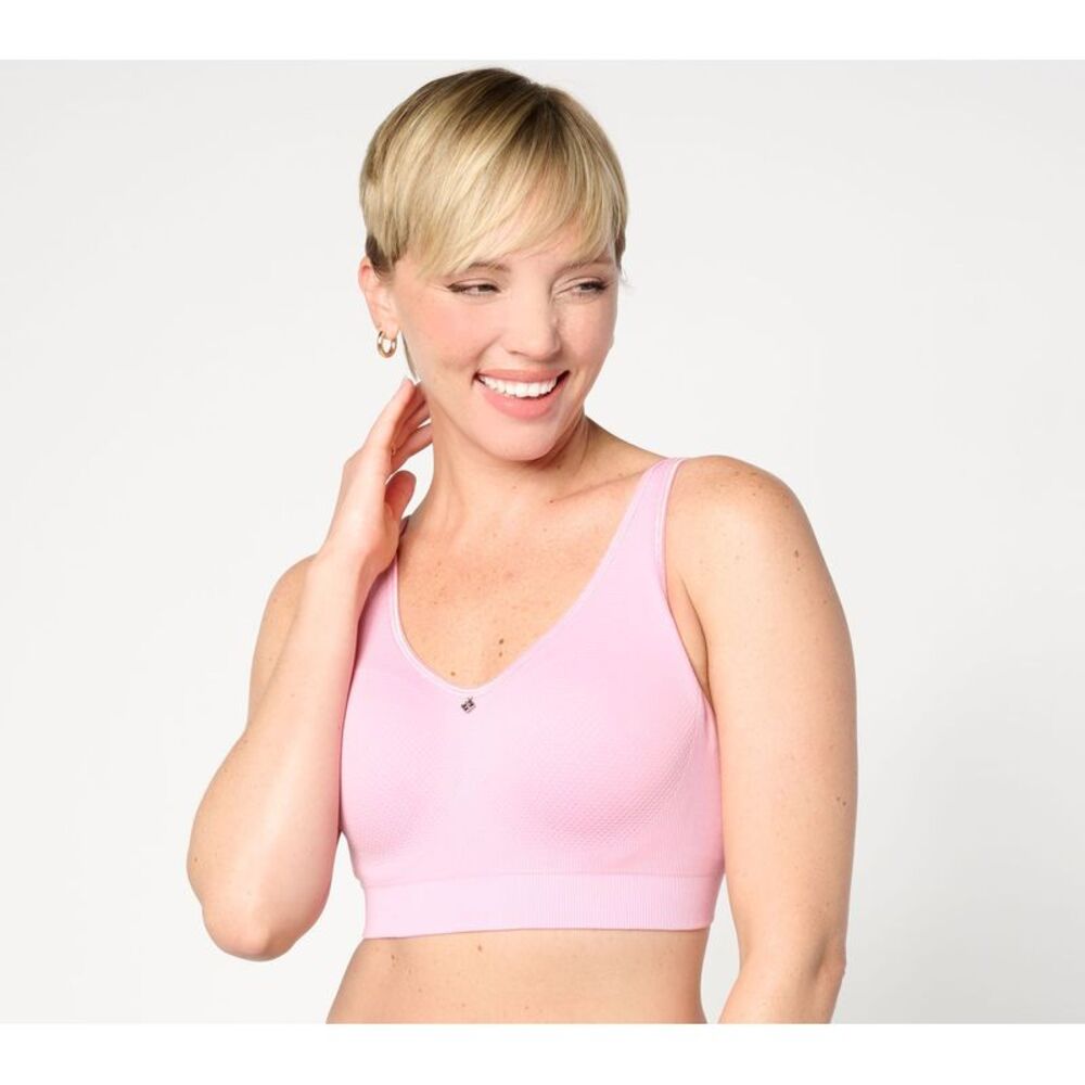 Breezies Women's Bra Sz 44DD Air Effects Seamless Underwire Pink A622901
